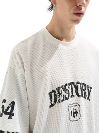Distressed Graphic Layered Long-Sleeve Tee