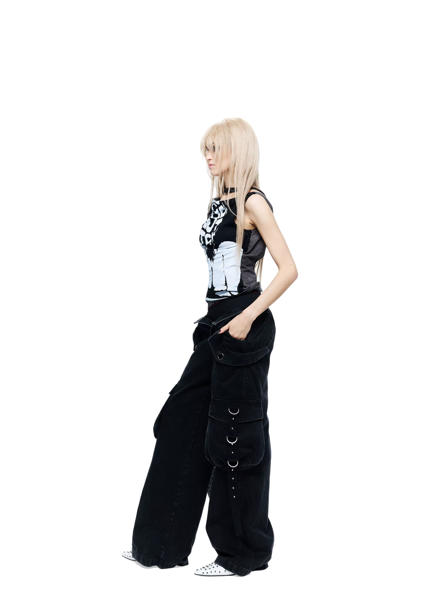 Punk Grunge Reversible Halter Vest