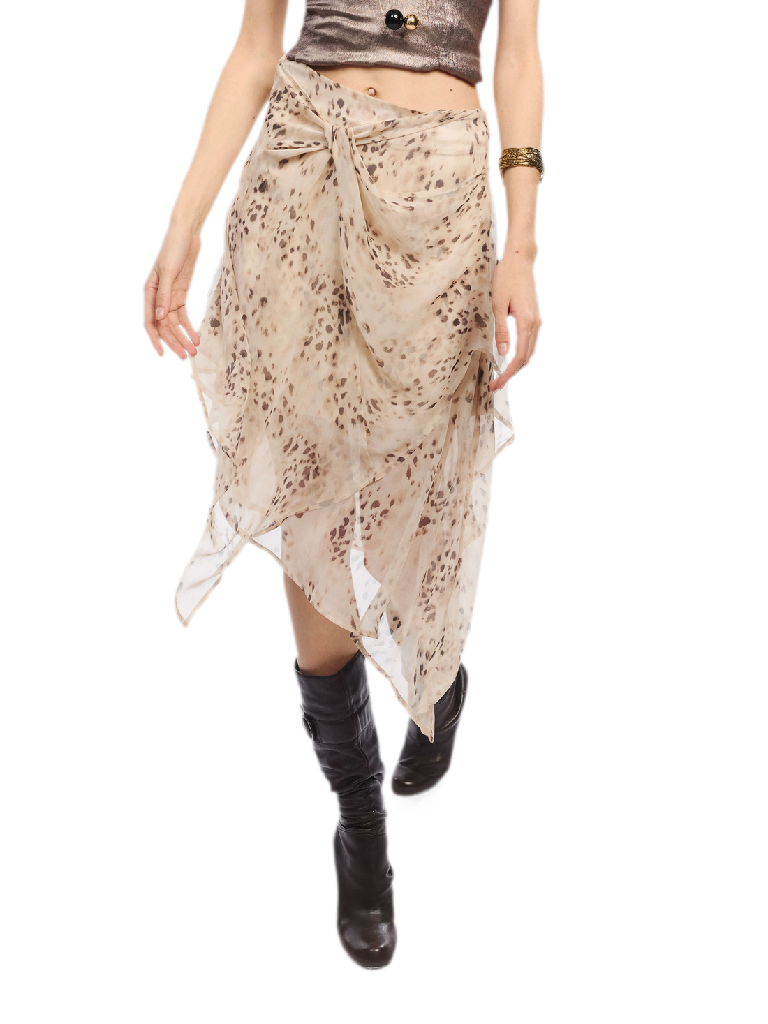 Leopard Mesh Skirt