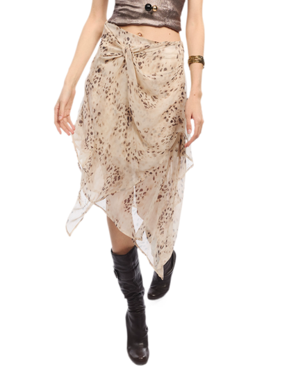 Leopard Mesh Skirt