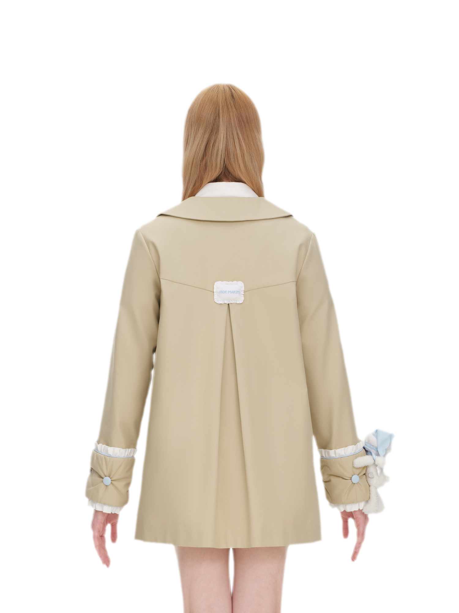 Textured Cotton Double-Breasted Trench Dress