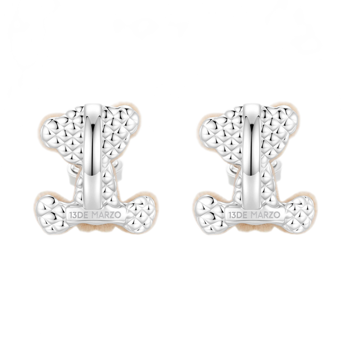 13DE MARZO Sitting Bear Silver Earrings – view 2