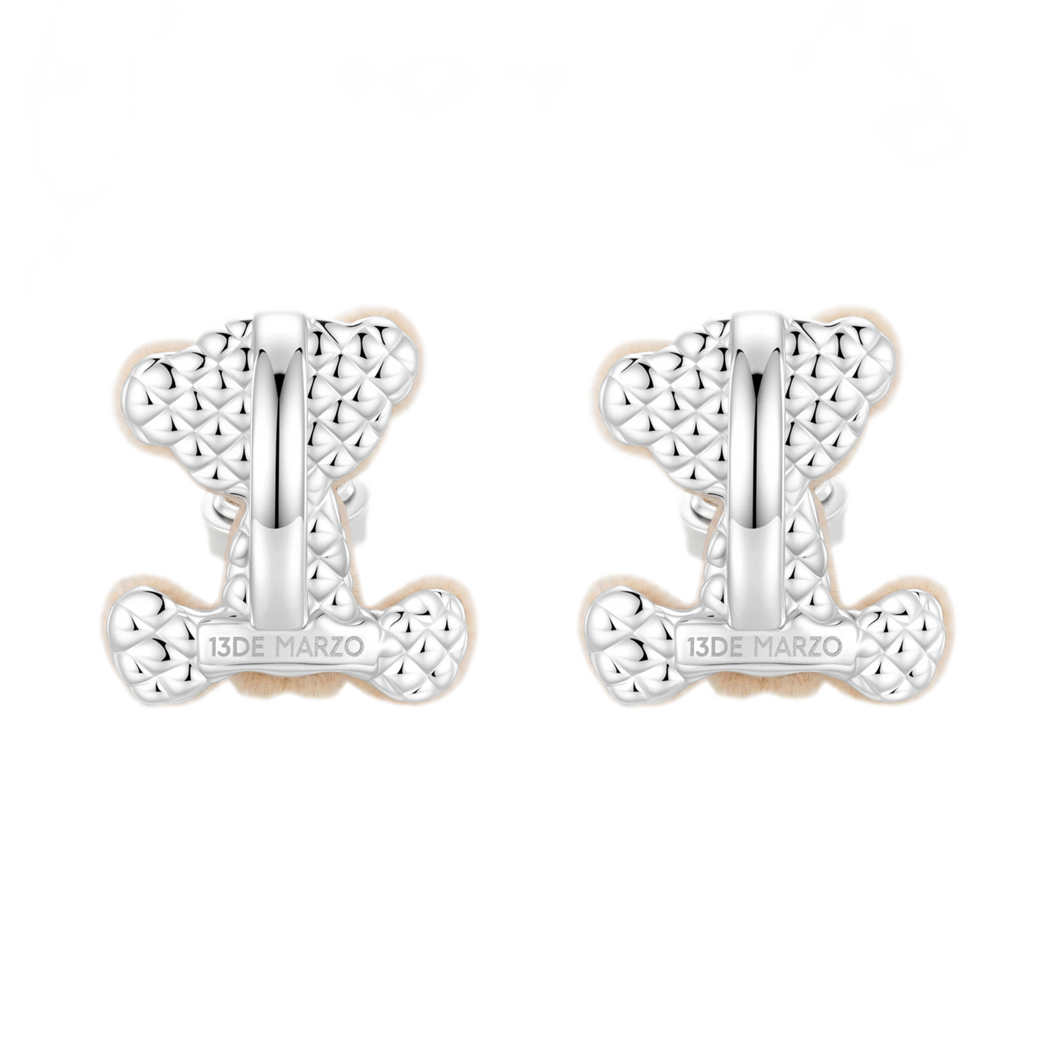 Sitting Bear Silver Earrings