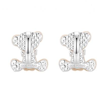 Sitting Bear Silver Earrings