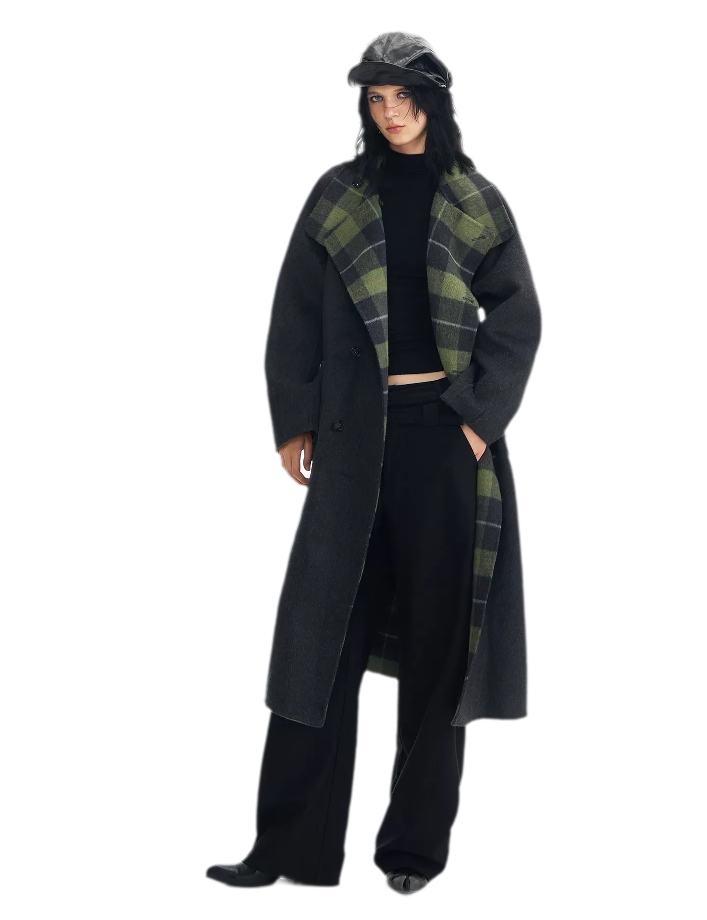Wool Reversible Wrap Coat