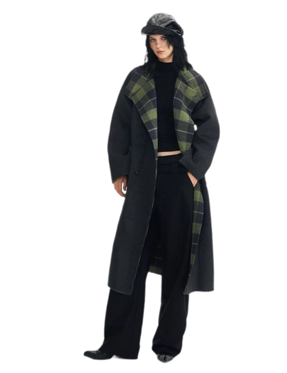 Wool Reversible Wrap Coat