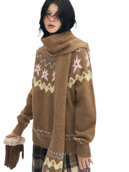 Fair Isle Wool Scarf