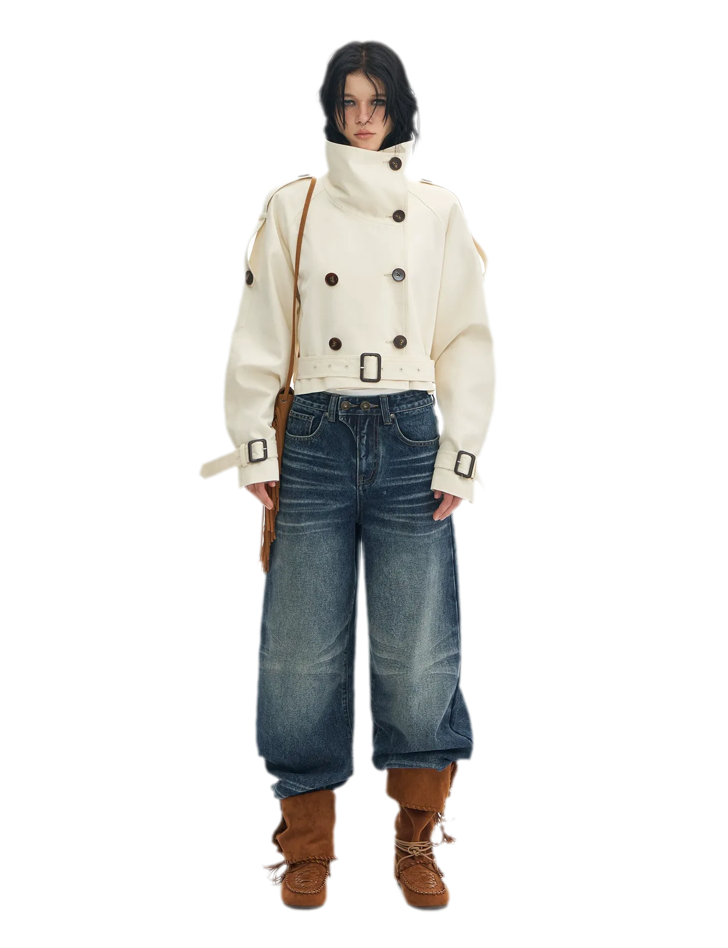 Vintage Wash Wide-Leg Jeans