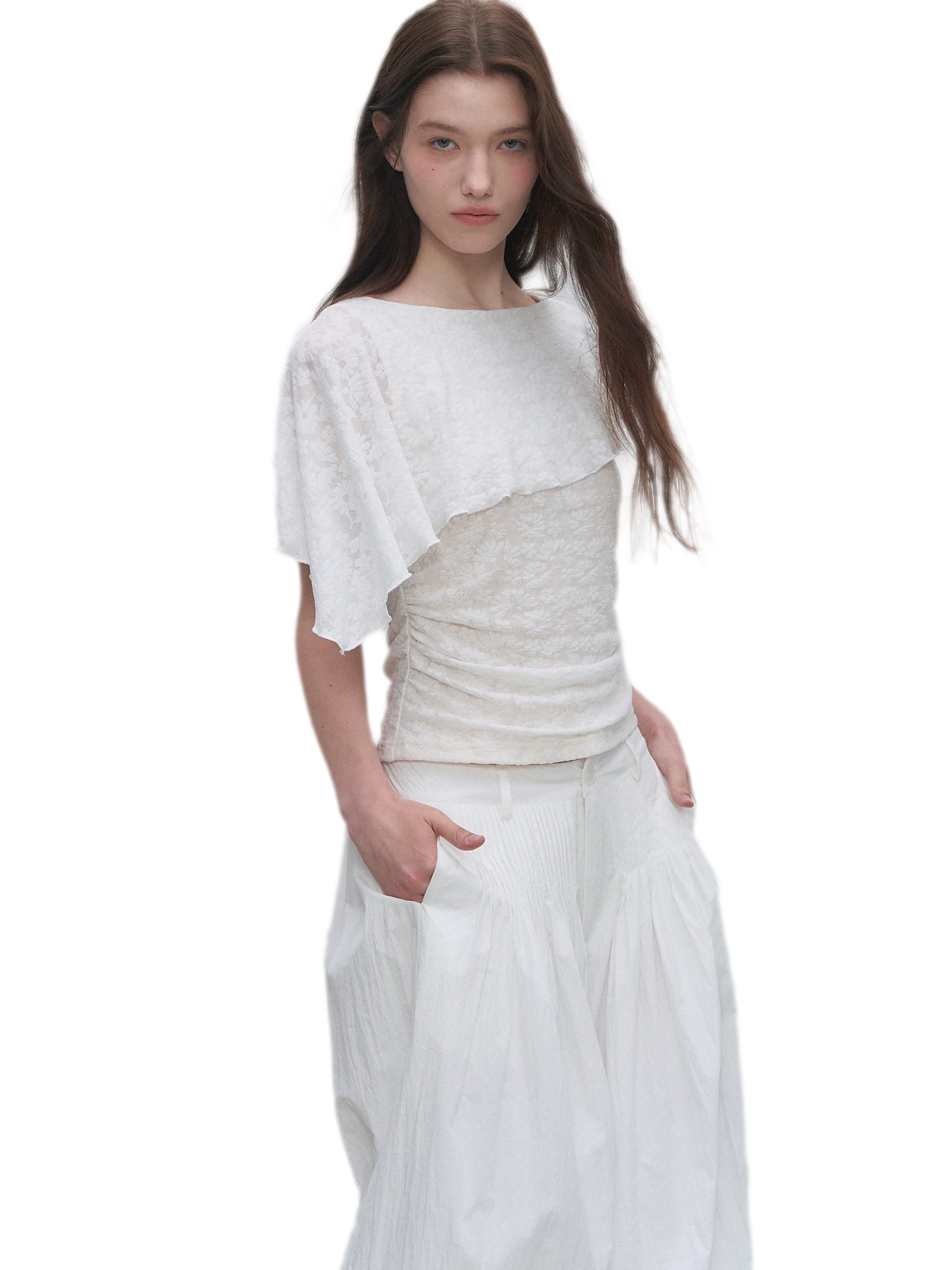 Jacquard Cape Top