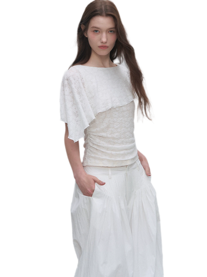 Jacquard Cape Top