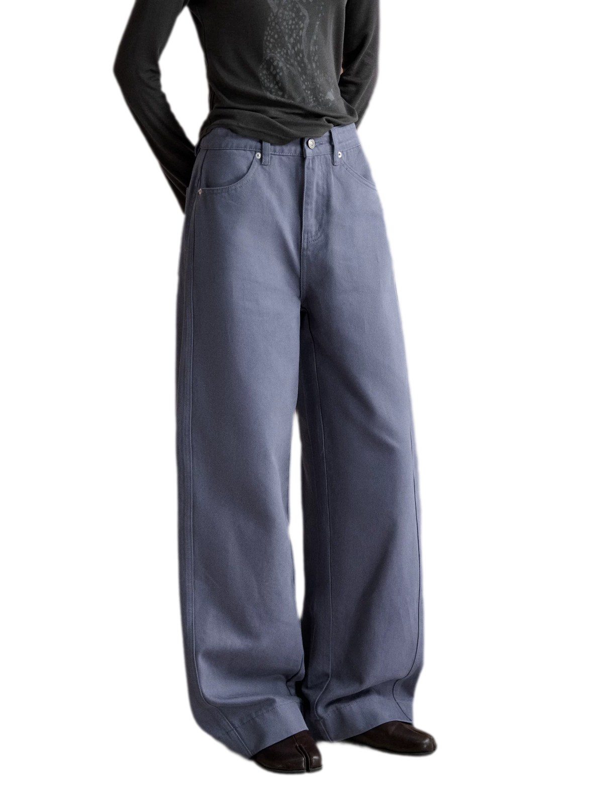 Vintage-Hose mit geschwungenem weitem Bein