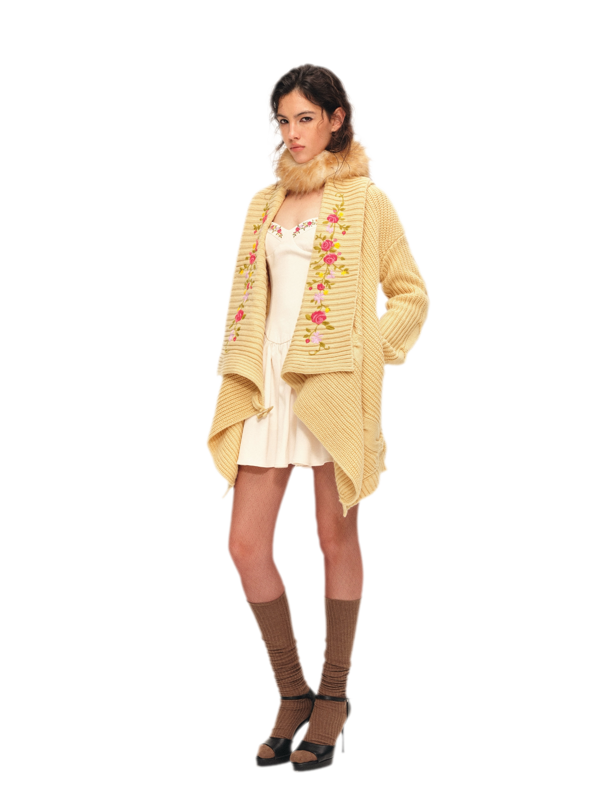 Bộ cardigan dệt kim thêu