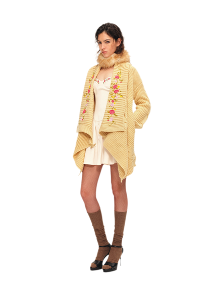 Bộ cardigan dệt kim thêu