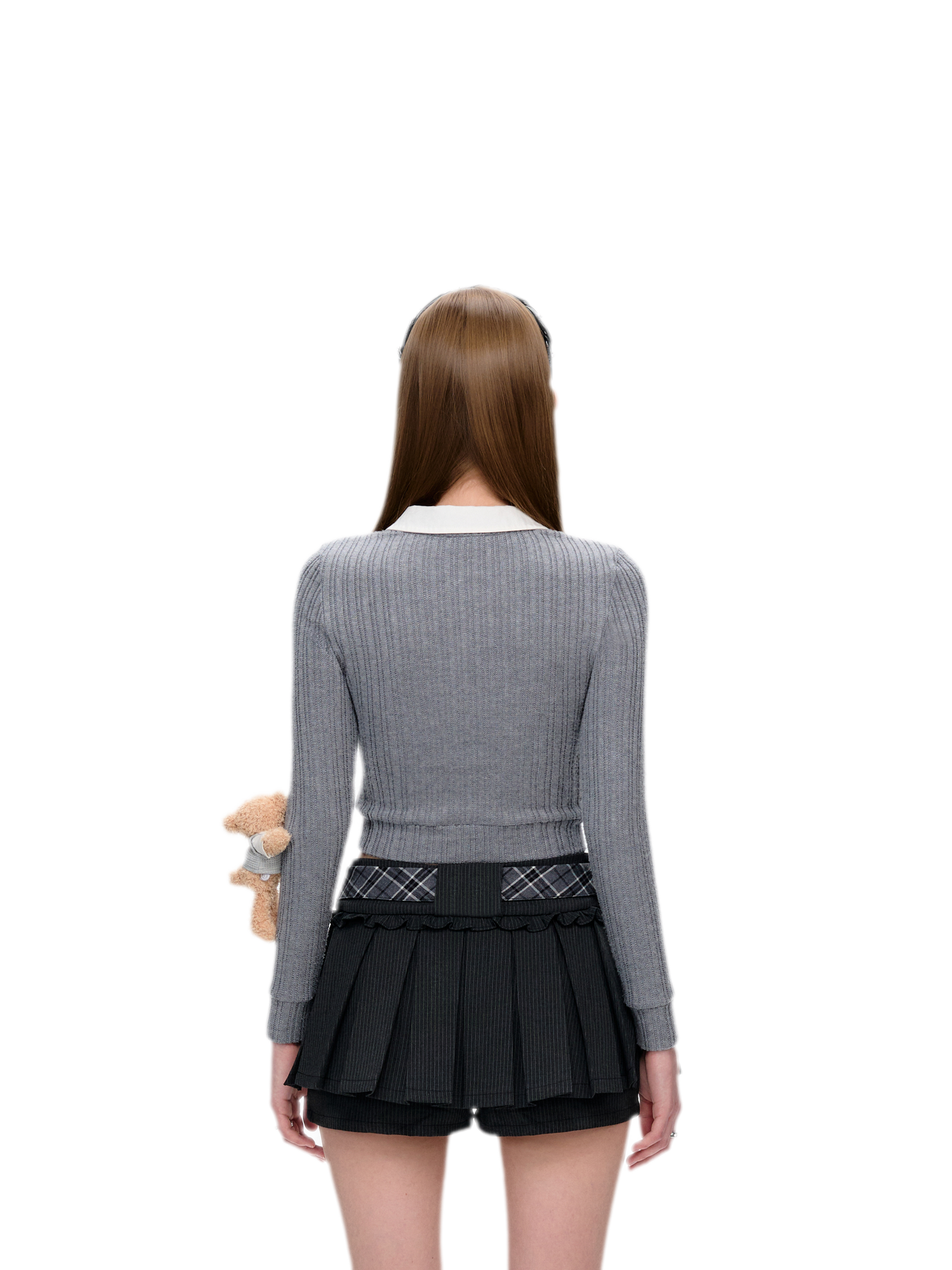 Faux Layered V-neck Sweater