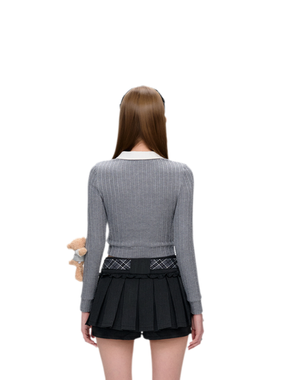 Faux Layered V-neck Sweater