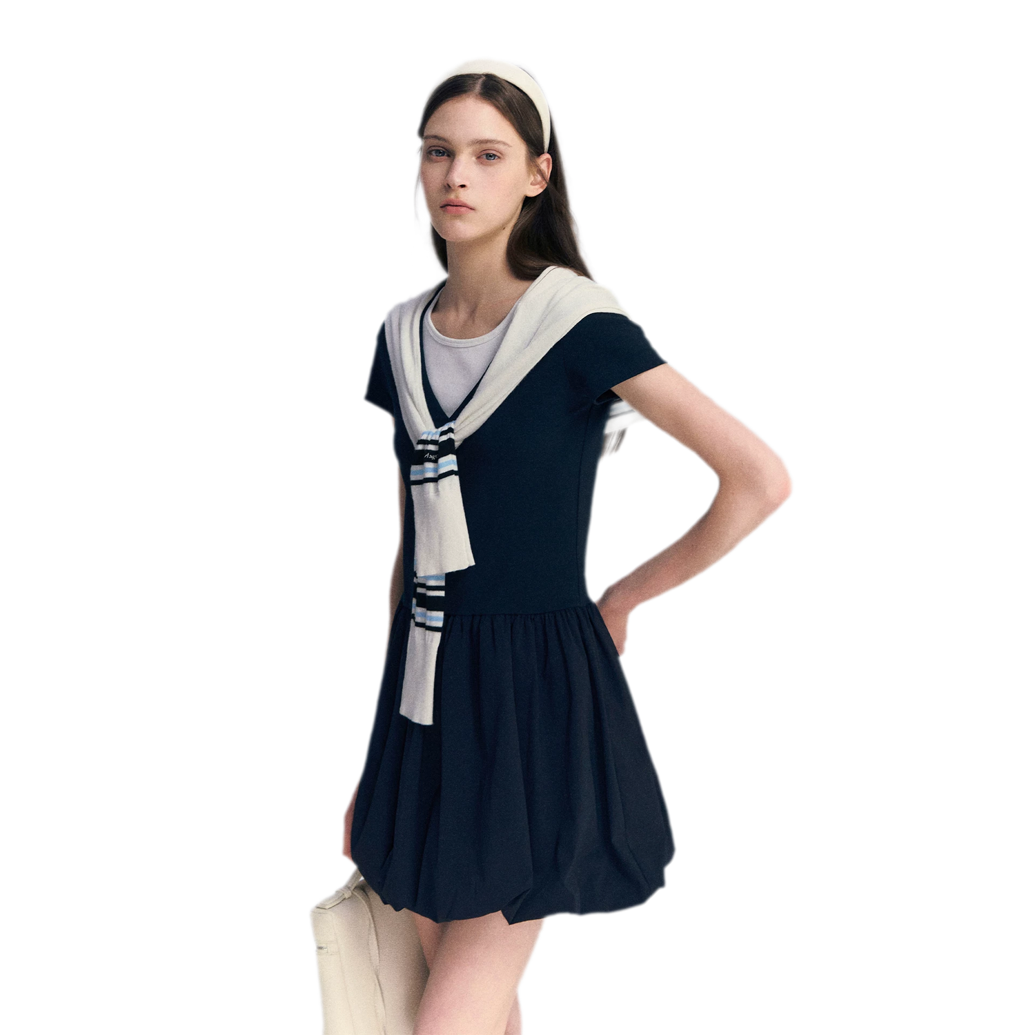 Contrast Trim Bubble Dress