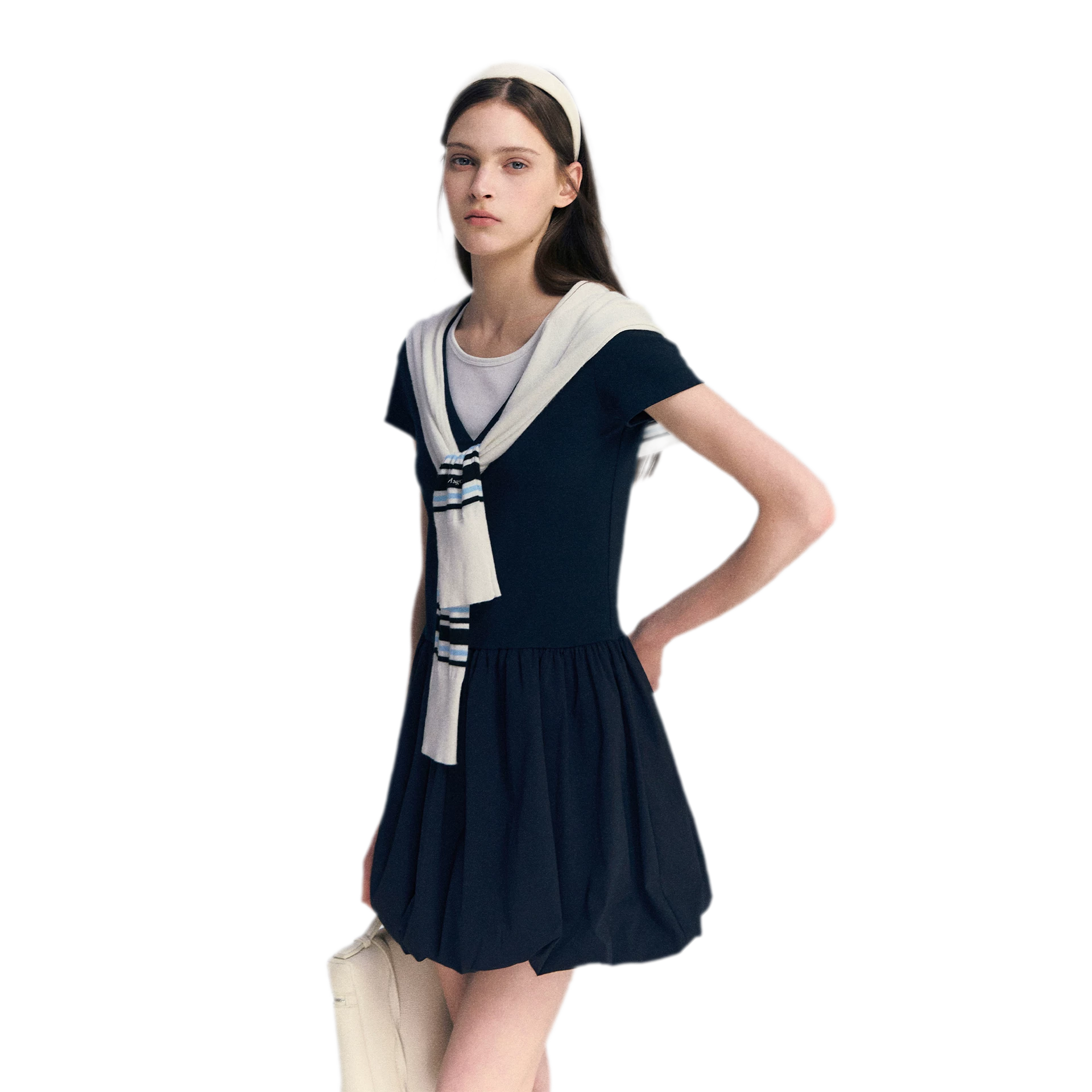 Contrast Trim Bubble Dress