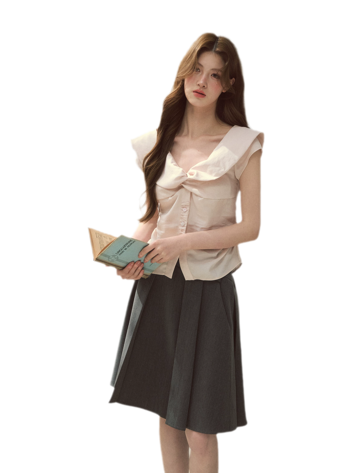 Lyocell V-Neck Blouse