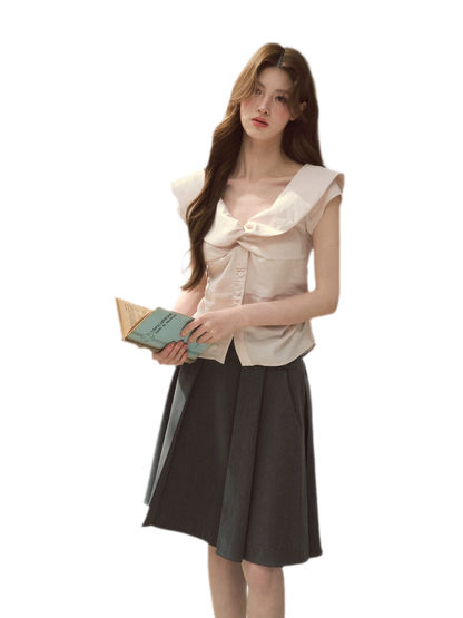 Lyocell V-Neck Blouse
