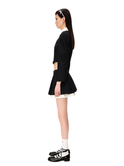 Wide Pleated A-Line Skirt