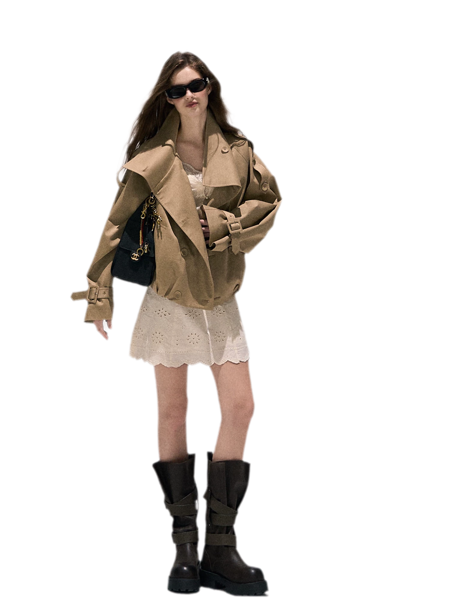 Lyocell Cotton Cropped Trench