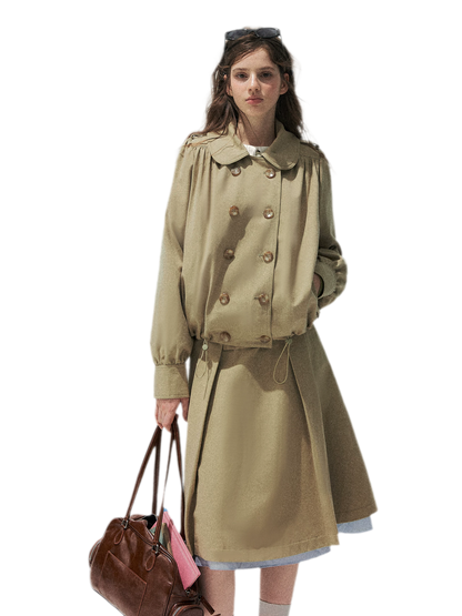 Peter Pan Collar Trench Dress