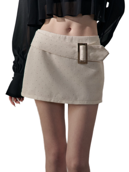 Rhinestone Low Rise Mini Skirt