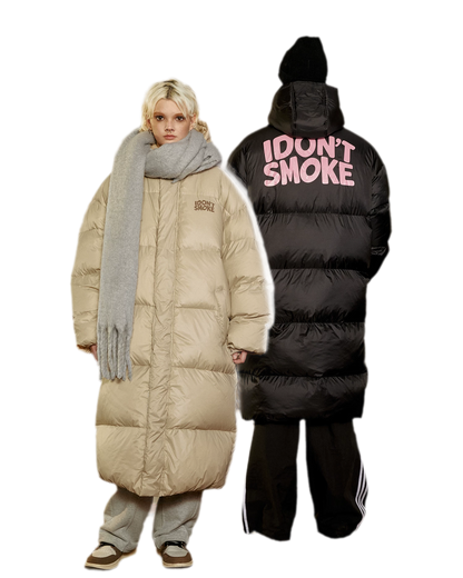 Long Hooded Duck Down Jacket