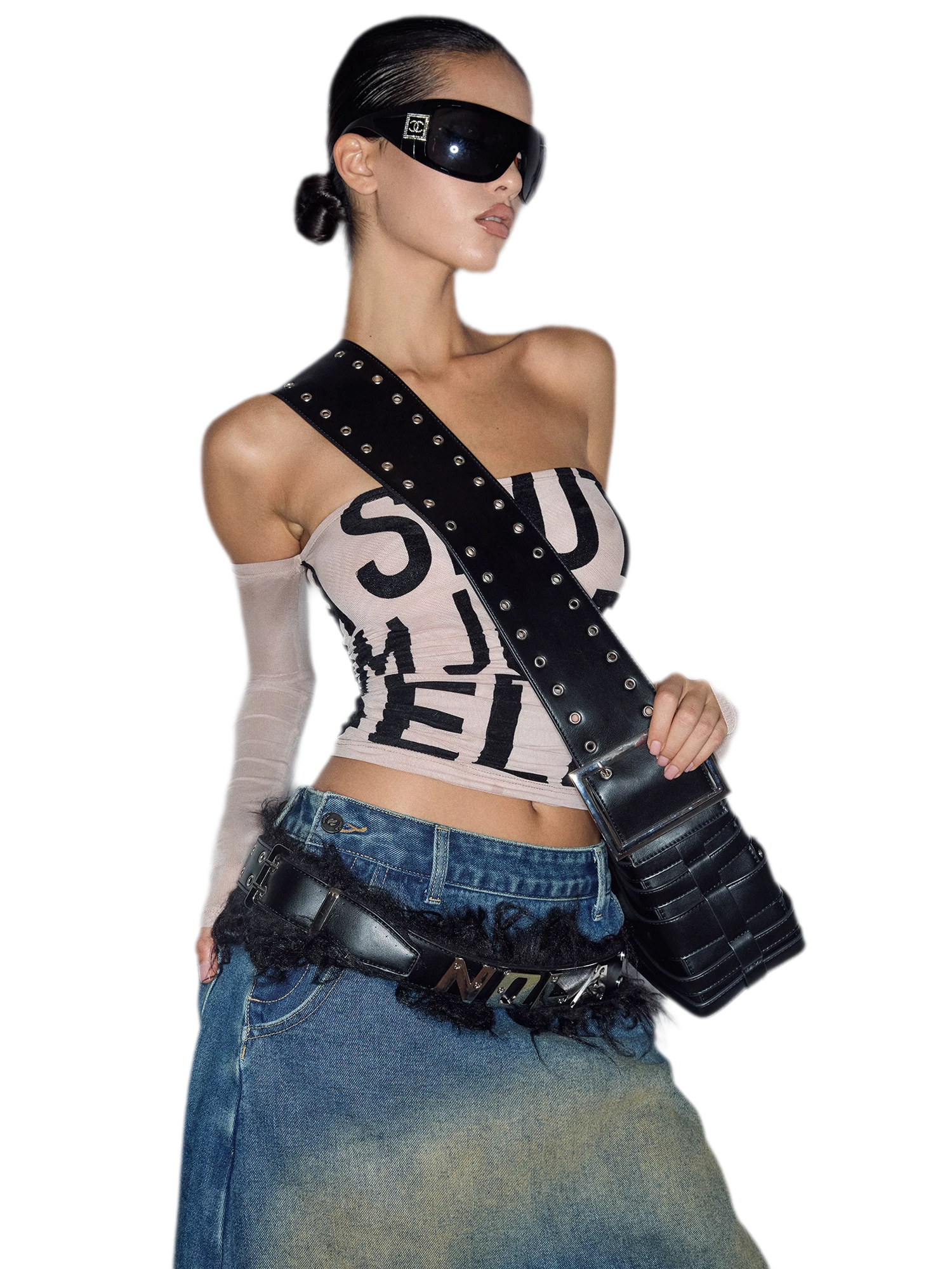 Black Waist Fur Belt
