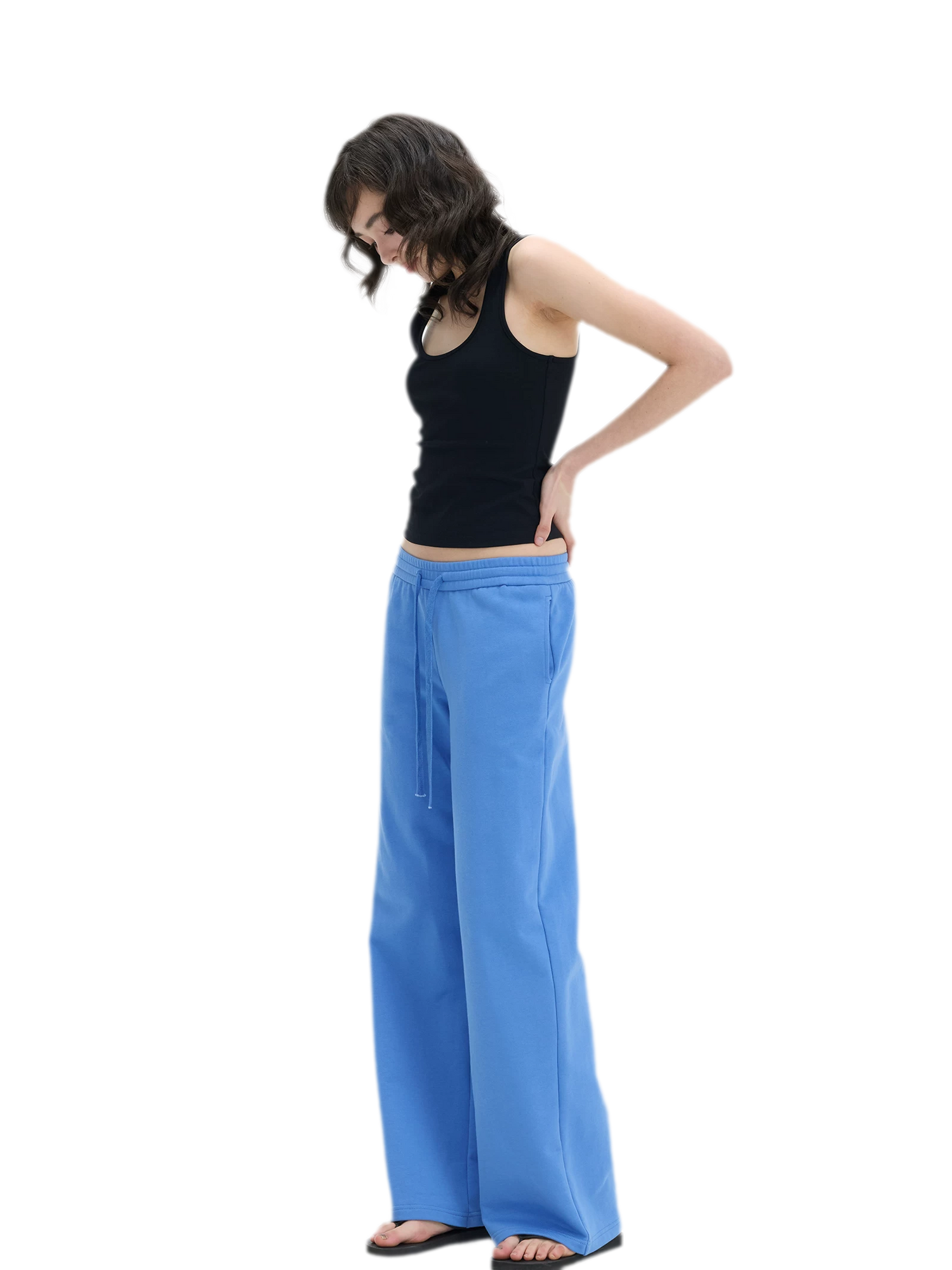 Low-Rise Wide-Leg Loose Sweatpants