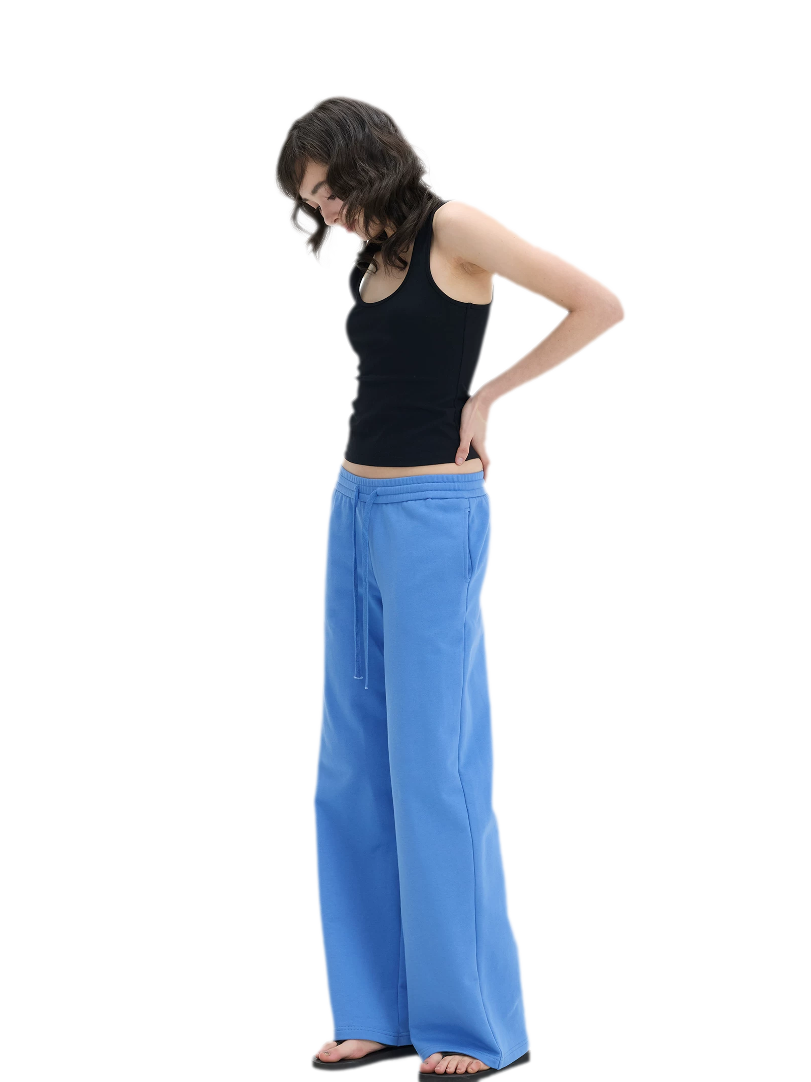 Low-Rise Wide-Leg Loose Sweatpants