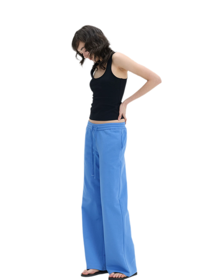 Low-Rise Wide-Leg Loose Sweatpants