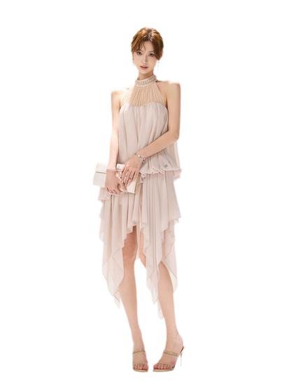 CYNR Pearl Halter Midi Dress – view 5