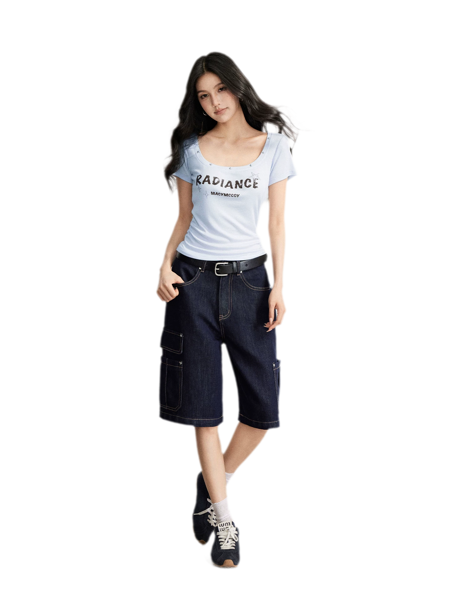 Wide-Leg Cargo Shorts