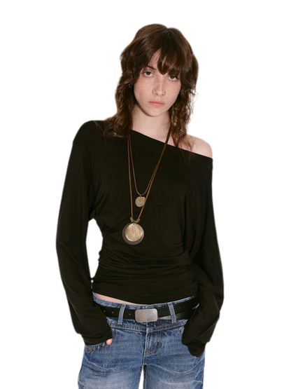 Lyocell Off-Shoulder Cropped Top