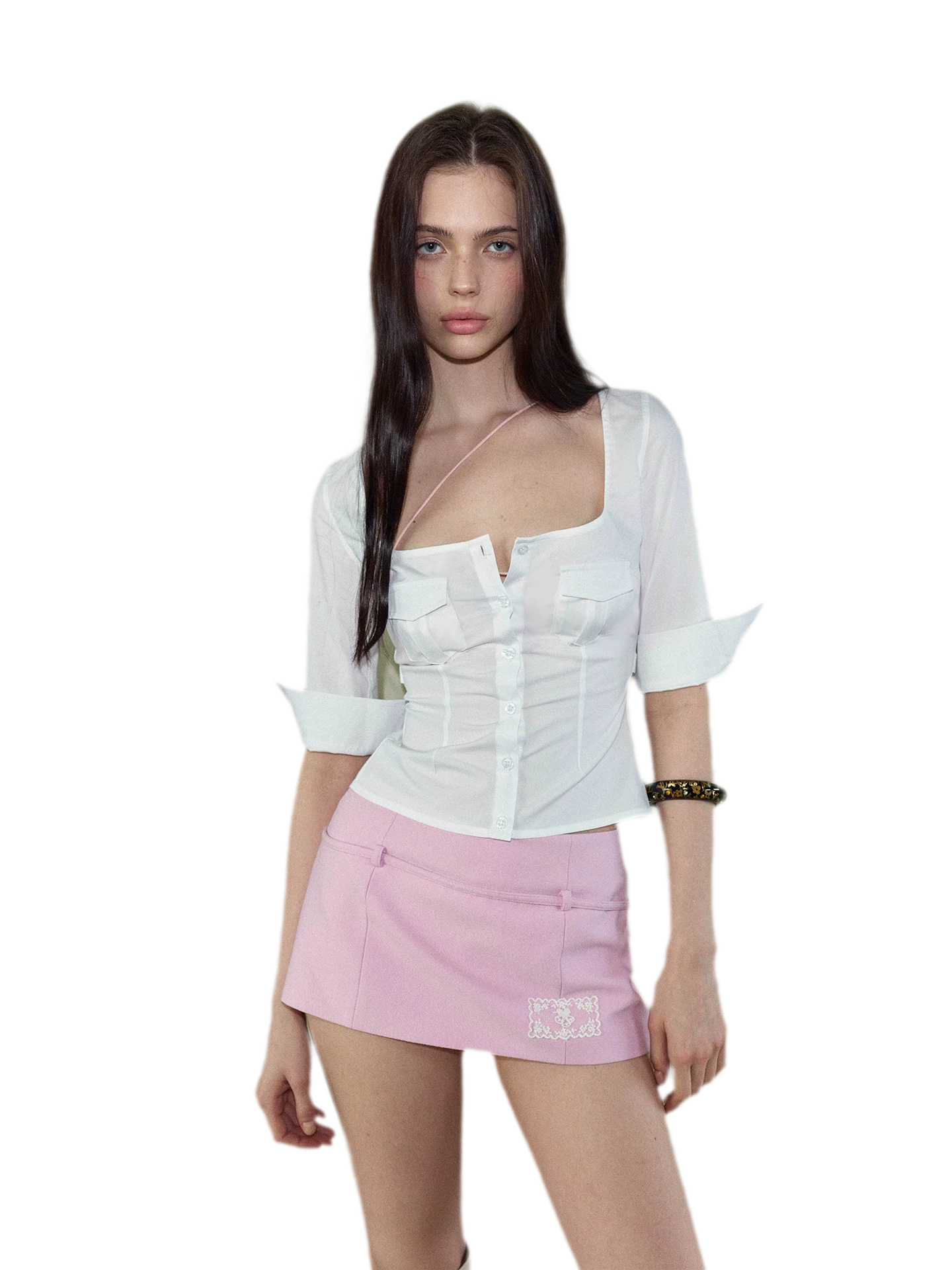 Summer Retro Pink Millennium Hip Skirt