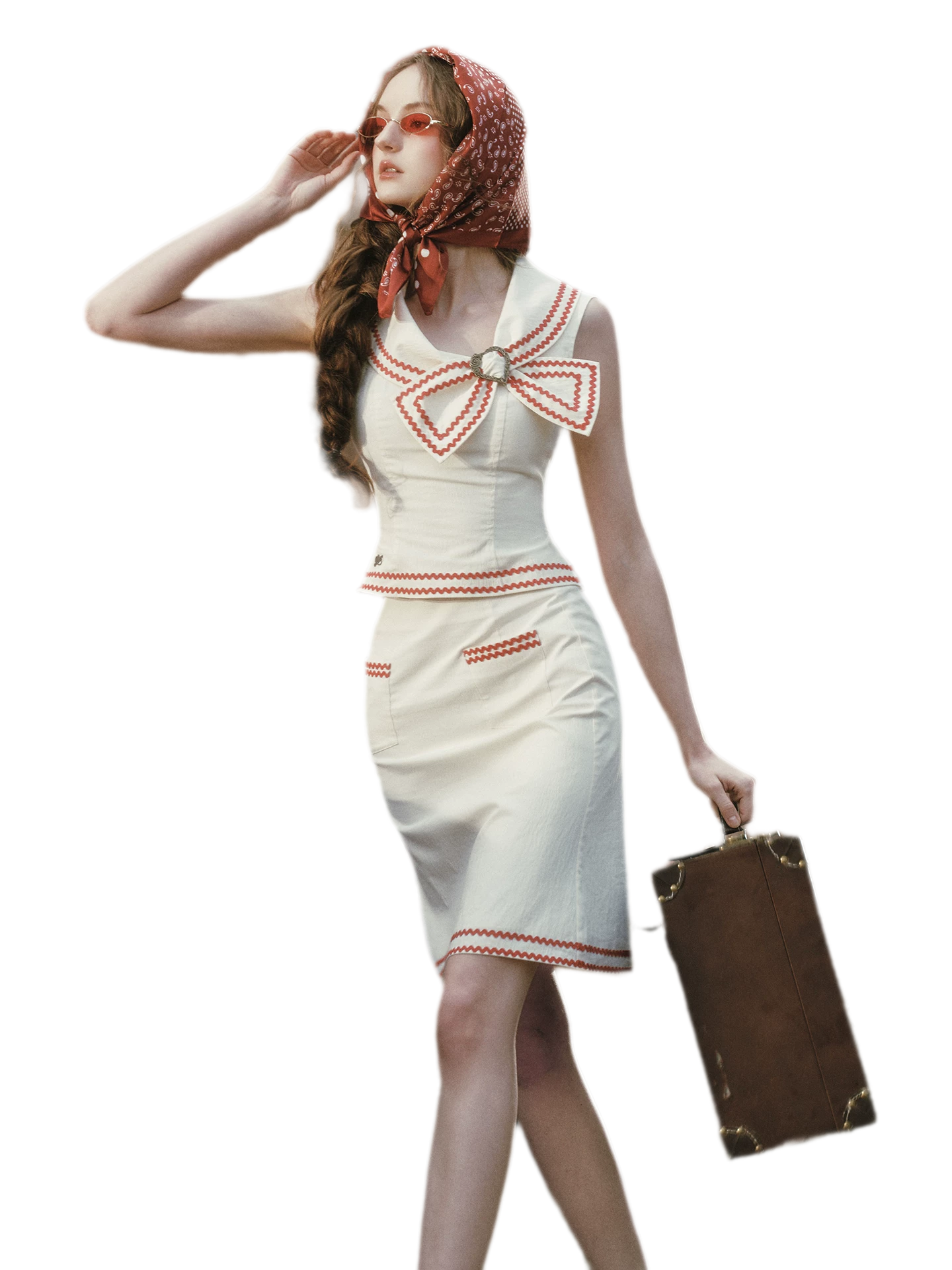 Tailored Bow Collar Set
