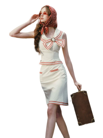 Tailored Bow Collar Set
