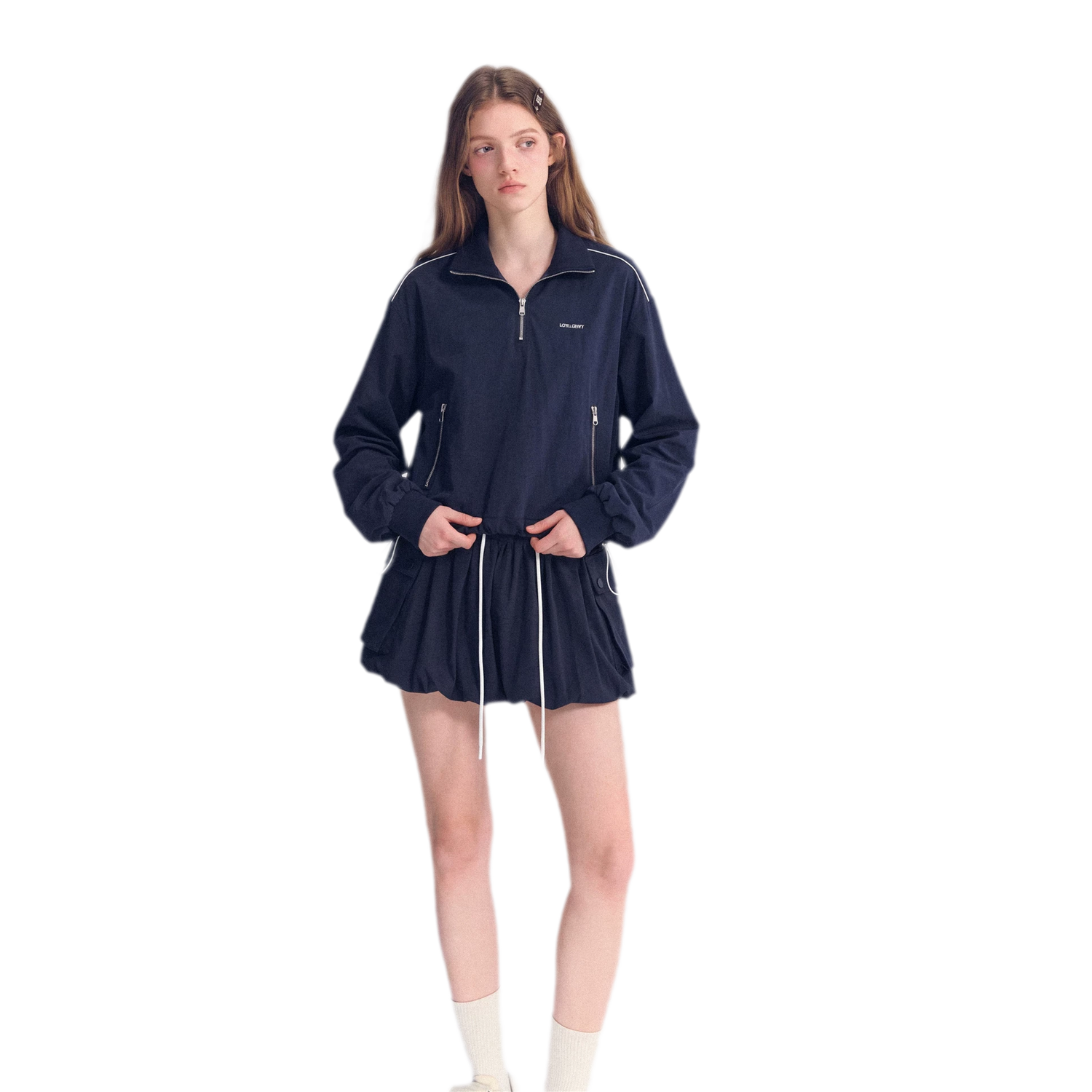 Half-Zip Drawstring Jacket
