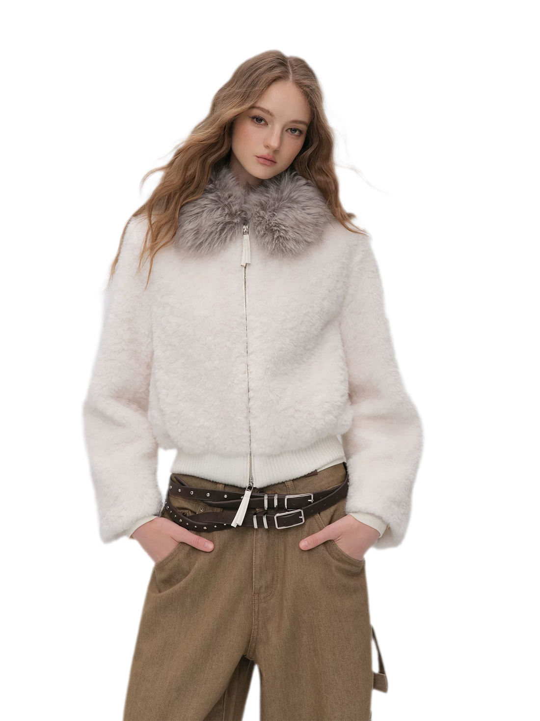 High-Density Cropped Fur Jacket