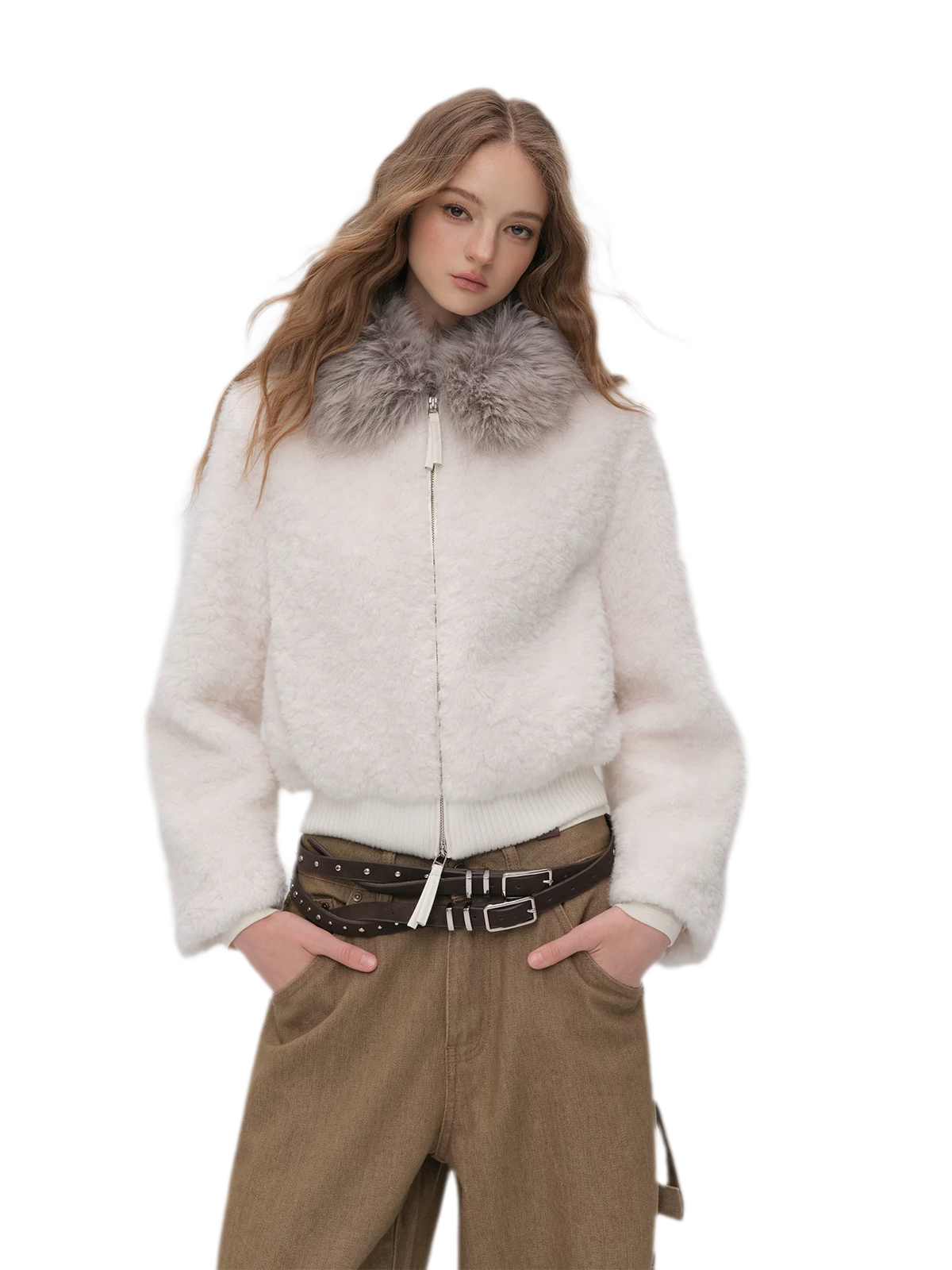 High-Density Cropped Fur Jacket