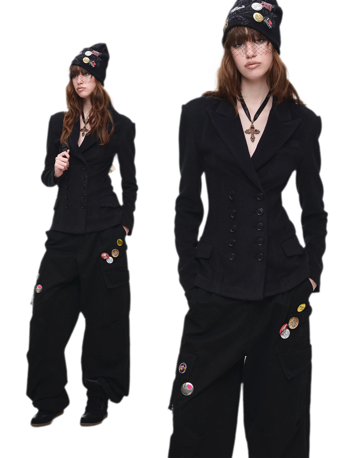 Wool Blend Tailored Blazer