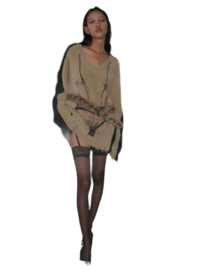 Gradient Faux-Fur Belt