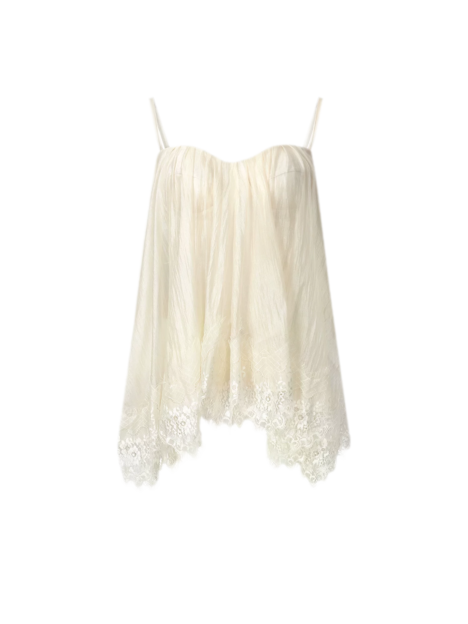 Fishbone Ruffle Chiffon Bustier Top