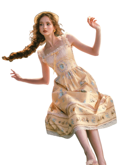 French Country Cotton Floral Dress