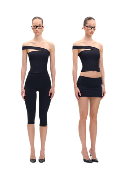 Asymmetric Strap Bustier Top