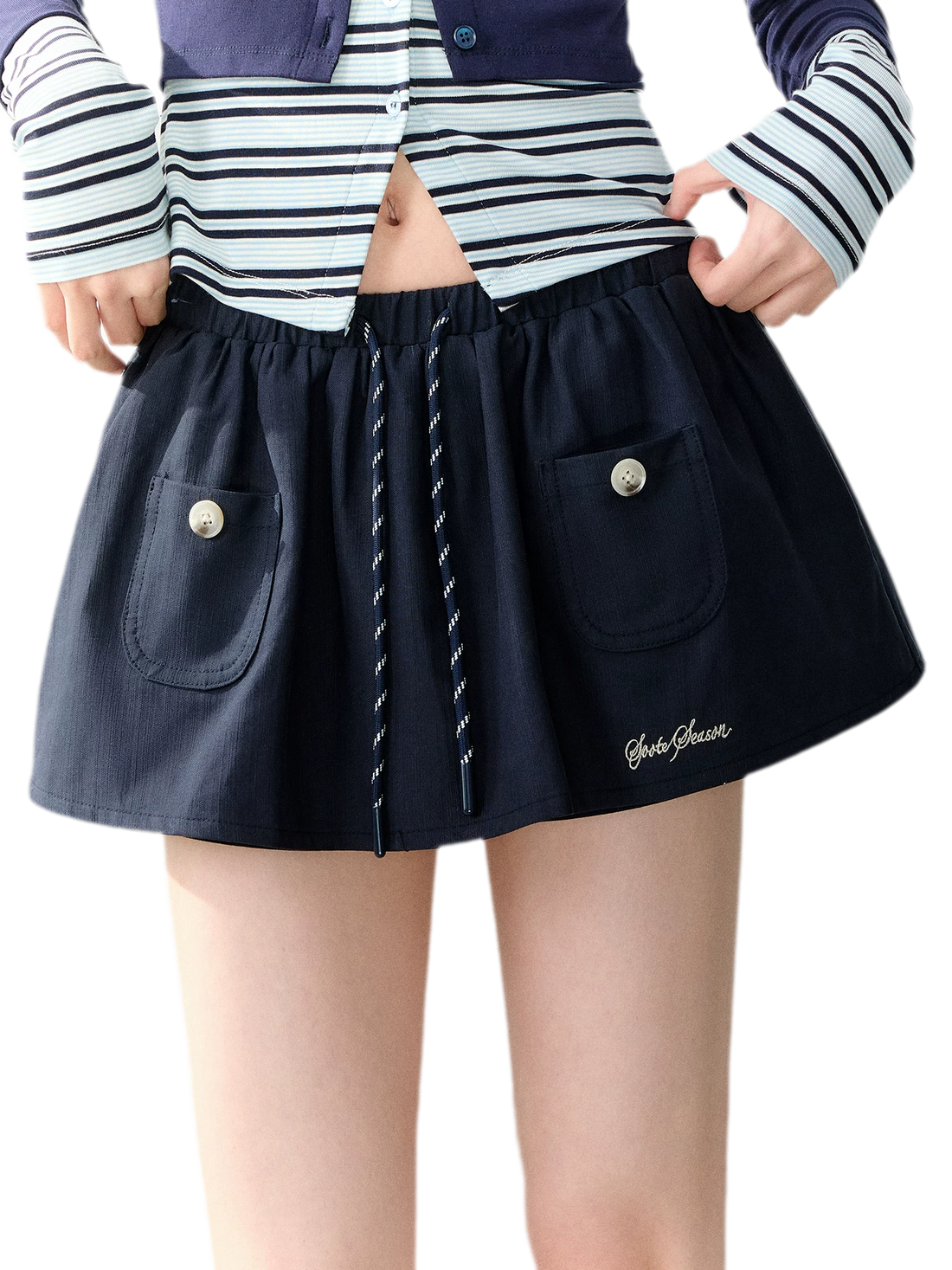 Cotton Lyocell Pocket Skirt