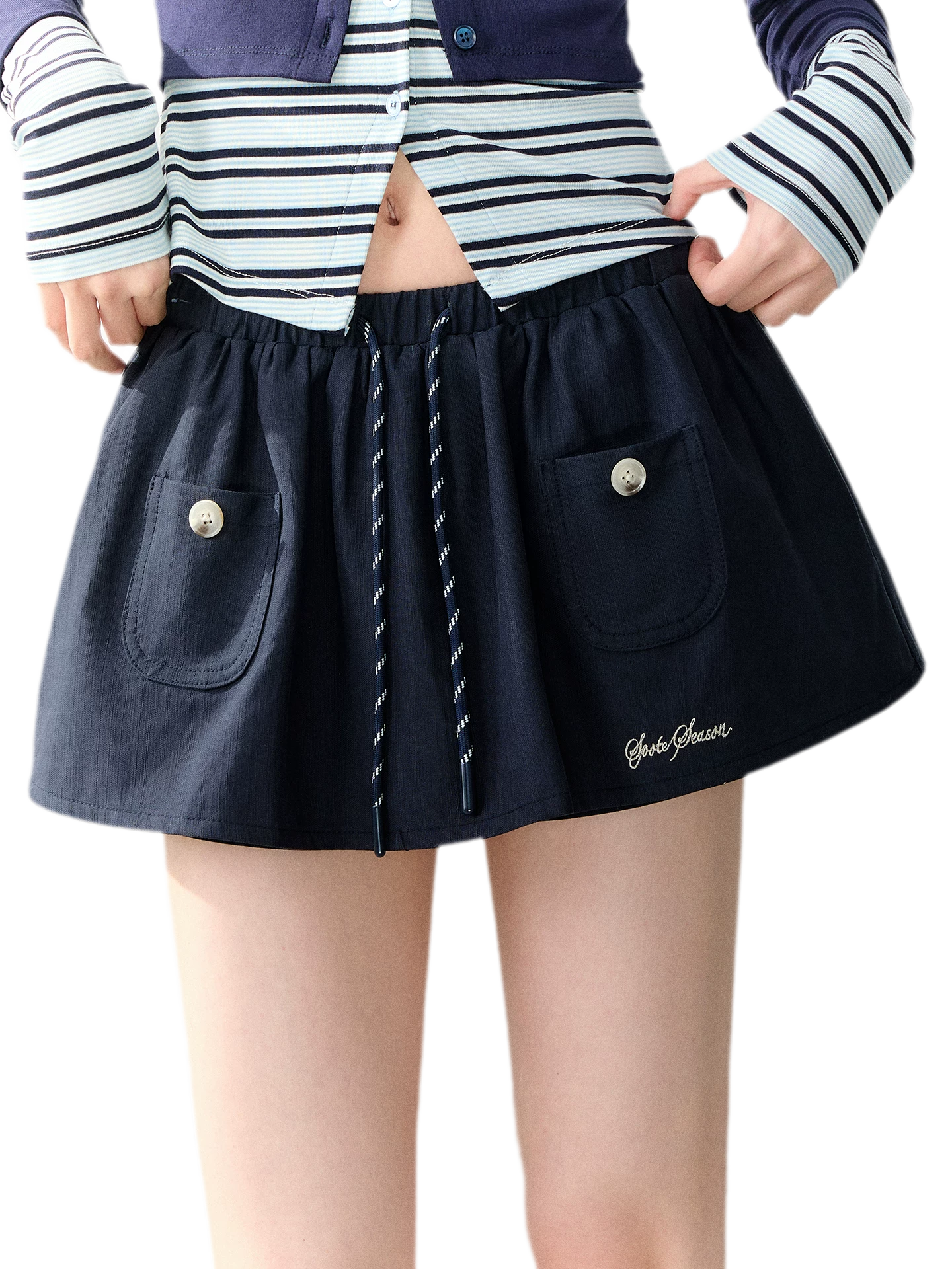 Cotton Lyocell Pocket Skirt