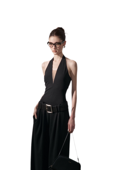 Halter V-Neck Jumpsuit