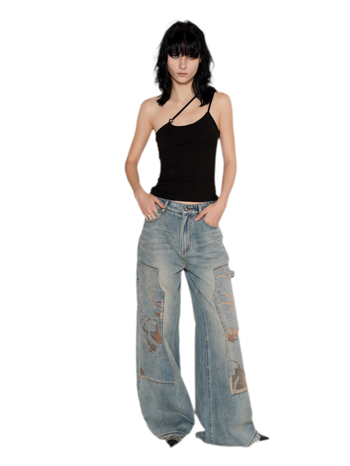 Strap Asymmetric Knit Cami